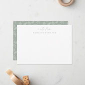 Modernes Minimalistisches Blatt Botanisches Person Mitteilungskarte (Vorderseite/Rückseite Beispiel)