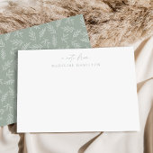 Modernes Minimalistisches Blatt Botanisches Person Mitteilungskarte