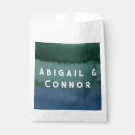 Modernes Minimalistisches Blau Aquamarin Geschenktütchen