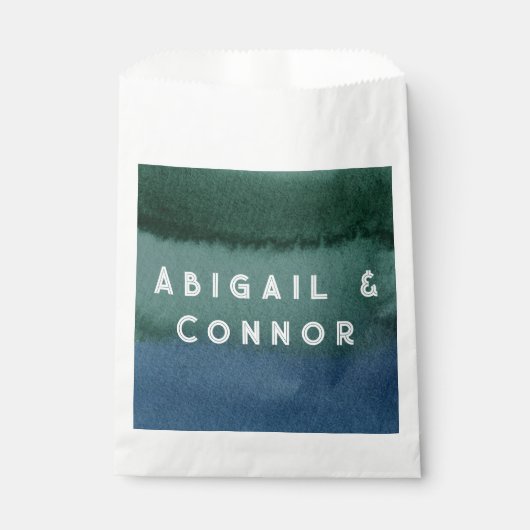 Modernes Minimalistisches Blau Aquamarin Geschenktütchen (Vorderseite)