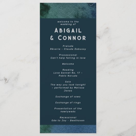 Modernes Minimalistisches Blau Aquamarin Programm (Vorderseite)