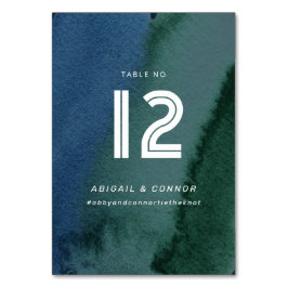 Modernes Minimalistisches Blau Aquamarin Tischnummer