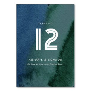 Modernes Minimalistisches Blau Aquamarin Tischnummer