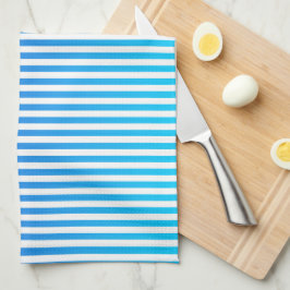 Modernes Minimalistisches Blau Türkis Ombre Streif Geschirrtuch
