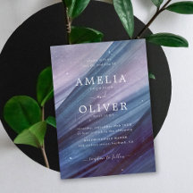 Modernes Minimalistisches Blau und Lila Abstrakte 