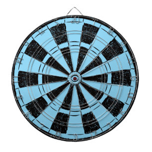 Modernes Minimalistisches Blau und Schwarz Dartscheibe