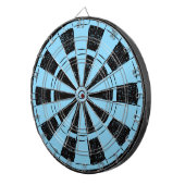 Modernes Minimalistisches Blau und Schwarz Dartscheibe (Vorderseite rechts)