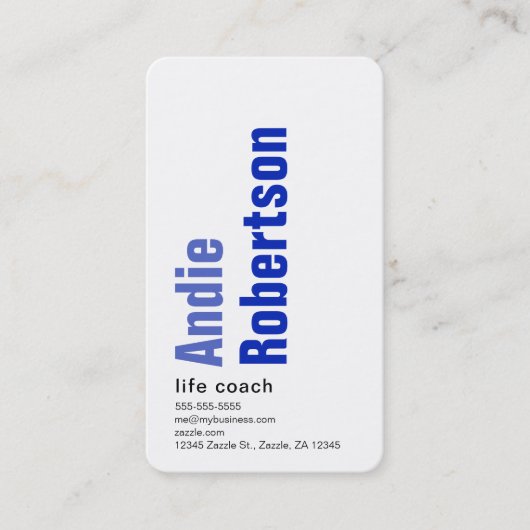 Modernes Minimalistisches Blau Visitenkarte (Vorderseite)