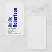 Modernes Minimalistisches Blau Visitenkarte (Vorne/Hinten)