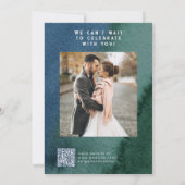 Modernes Minimalistisches blaues Aquamarines Foto  Einladung (Rückseite)