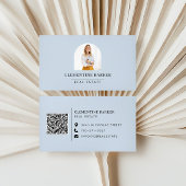 Modernes, minimalistisches, blaues Foto Visitenkarte