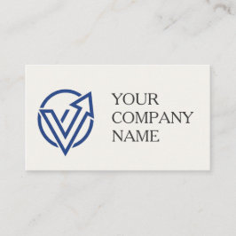Modernes Minimalistisches Blaues Logo Geschäftskar Visitenkarte