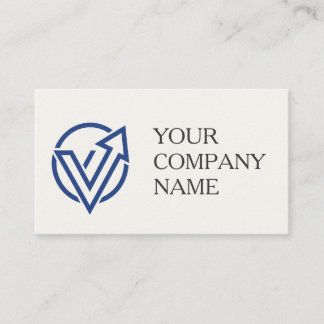 Modernes Minimalistisches Blaues Logo Geschäftskar Visitenkarte