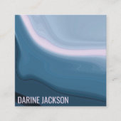 Modernes Minimalistisches Blaues Wasser Wavy Quadratische Visitenkarte (Vorderseite)