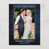 Modernes Minimalistisches Blauholz Save the Date Postkarte (Vorderseite)