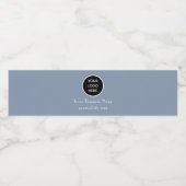 Modernes Minimalistisches Blue Custom Logo Wasserflaschenetikett (Einzelnes Label)