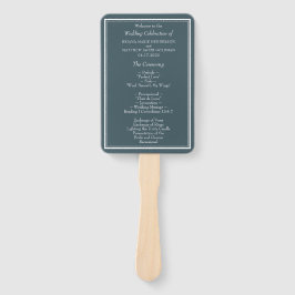 Modernes Minimalistisches Blue Wedding Programm Ha Fächer