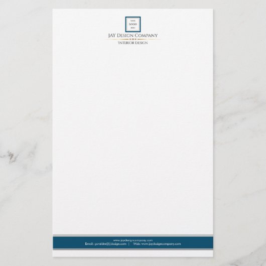 Modernes Minimalistisches Blue-White-Logo-Geschäft Briefpapier