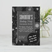 Modernes Minimalistisches Blumenblau und Lila Must Einladung (Stehend Vorderseite)