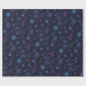 Modernes Minimalistisches Blumenblau und Lila Must Geschenkpapier (Flach)