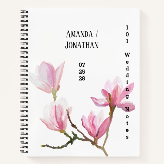 Modernes Minimalistisches BlumenGästebuch Notizblock (Vorderseite)