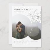 Modernes Minimalistisches Blumenhochzeitungs-Foto Einladung (Vorderseite)