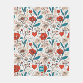 Modernes, minimalistisches Blumenmotiv mit beigem  Fleecedecke (Vorderseite)