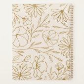 Modernes Minimalistisches Blumenmuster Gold Pink Planer (Rückseite)