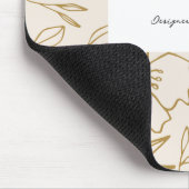 Modernes Minimalistisches Blumenmuster - Gold und  Mousepad (Ecke)