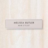 Modernes Minimalistisches Blush Beige Türzeichen Türschild (Vorderseite )