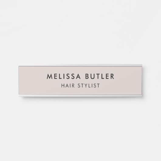 Modernes Minimalistisches Blush Beige Türzeichen Türschild (Vorderseite )