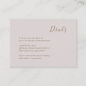 Modernes Minimalistisches Blush Gold Wedding Hotel Begleitkarte (Vorderseite)