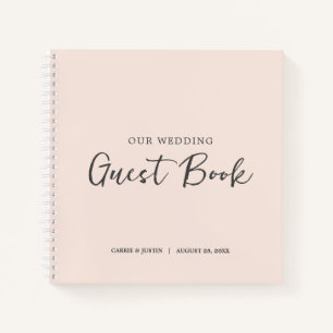 Modernes Minimalistisches Blush Pink Hochzeitshaus Notizblock