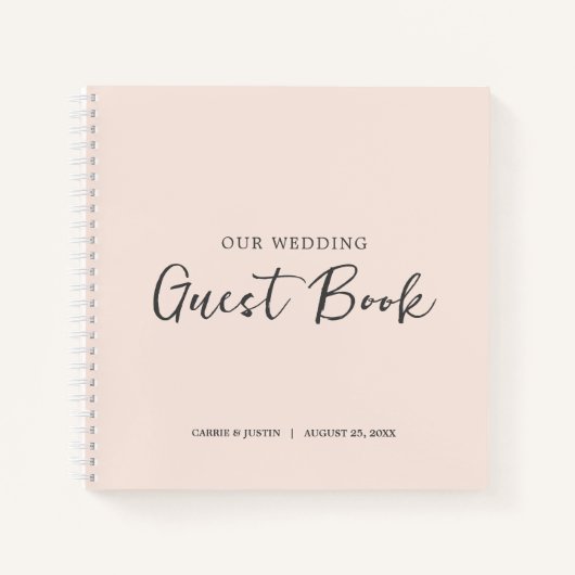 Modernes Minimalistisches Blush Pink Hochzeitshaus Notizblock (Vorderseite)