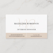 Modernes Minimalistisches Boho Beige-Skript Visitenkarte (Rückseite)