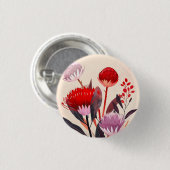 Modernes minimalistisches Boho-Blumen-Botanik Button (Vorne & Hinten)
