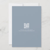 Modernes Minimalistisches Boho Dusty Blue QR Code Einladung (Rückseite)