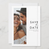 Modernes Minimalistisches Boho-Foto Save the Date Einladung (Vorderseite)