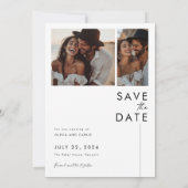 Modernes Minimalistisches Boho-Foto Save the Date Einladung (Rückseite)