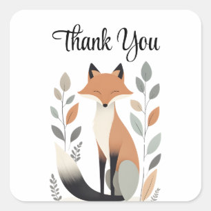 Modernes Minimalistisches Boho Fox Danke, Sticker