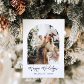 Modernes Minimalistisches Boho Happy Holidays Arch Einladung