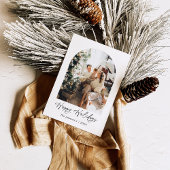 Modernes Minimalistisches Boho Happy Holidays Arch Einladung