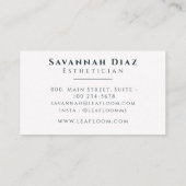 Modernes Minimalistisches Boho Monstera Leaf Green Visitenkarte (Rückseite)