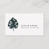 Modernes Minimalistisches Boho Monstera Leaf Green Visitenkarte (Vorderseite)