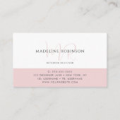 Modernes Minimalistisches Boho Pale Pink-Script Visitenkarte (Rückseite)