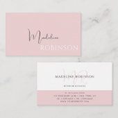 Modernes Minimalistisches Boho Pale Pink-Script Visitenkarte (Vorne/Hinten)