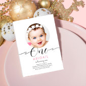 Modernes minimalistisches Boho-Skript 1. Geburtsta Einladung