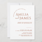 Modernes Minimalistisches Boho Terracotta Foto Hoc Einladung (Vorderseite)