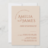 Modernes Minimalistisches Boho Terracotta Foto Hoc Einladung (Vorderseite)