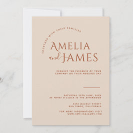 Modernes Minimalistisches Boho Terracotta Foto Hoc Einladung